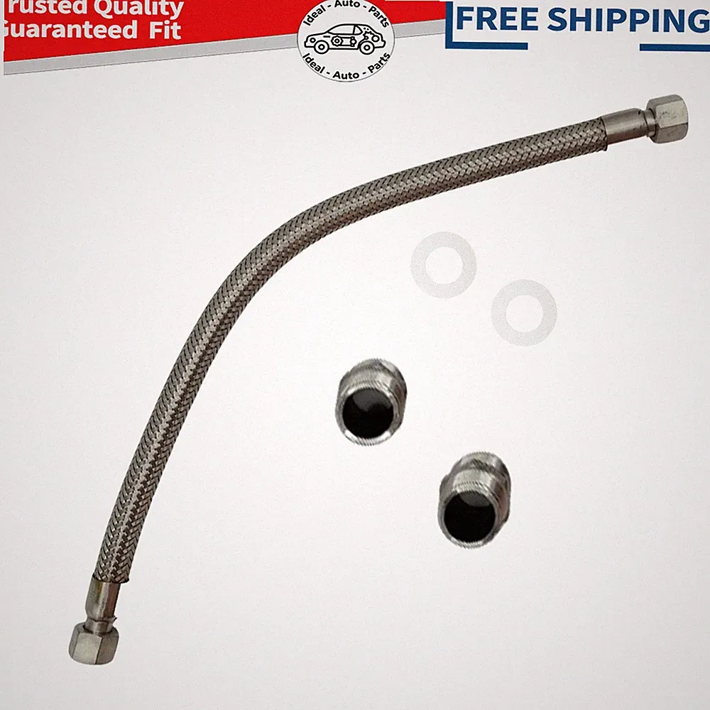 1/2" NPT Male x 20" Long 750°F 450PSI Industrial Compressor Stainless Steel Hose