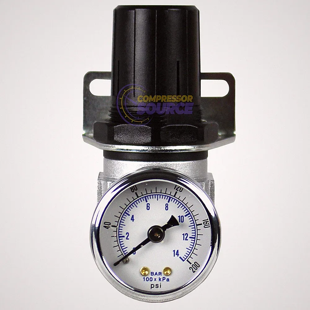 1/4" Air Compressor Regulator Industrial Grade W/ Pressure Gauge + Mount Bracket
