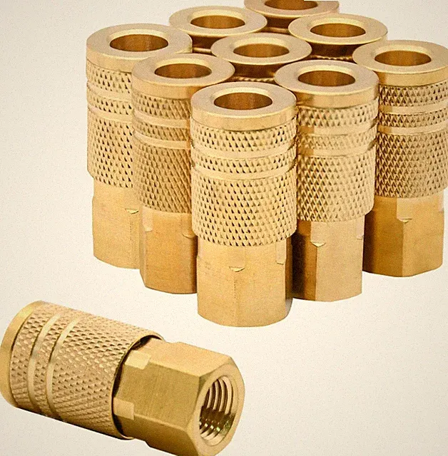 1/4-Inch Brass Female Industrial Coupler, 10 Pack 1/4 Inch Air Hose Fittings NPT