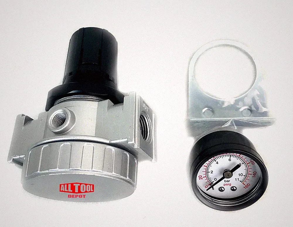 3/8" Air Compressor Regulator Industrial Grade W/ Pressure Gauge + Mount Bracket