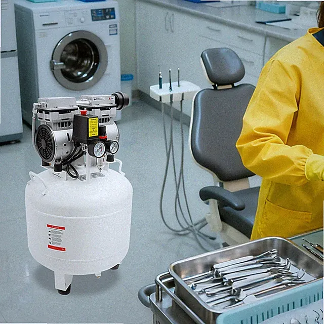 750w Portable Industrial Air Compressor Oil-free Dental Medical Lab Equipment