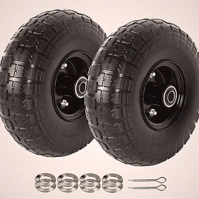 Heavy-Duty 4.10/3.50-4 Flat-Free Tire Set