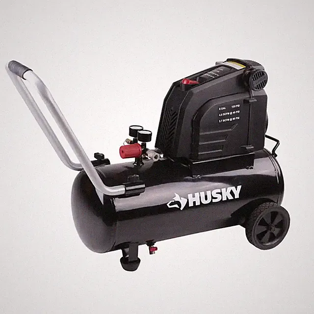 Husky Portable Air Compressor Tank Hotdog 8 Gal 150 PSI Oil Free Bike Tire Balls