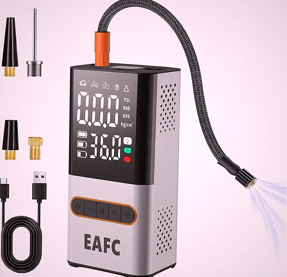 Portable Air Compressor, Cordless Tire Inflator, 150 PSI with Digital LCD